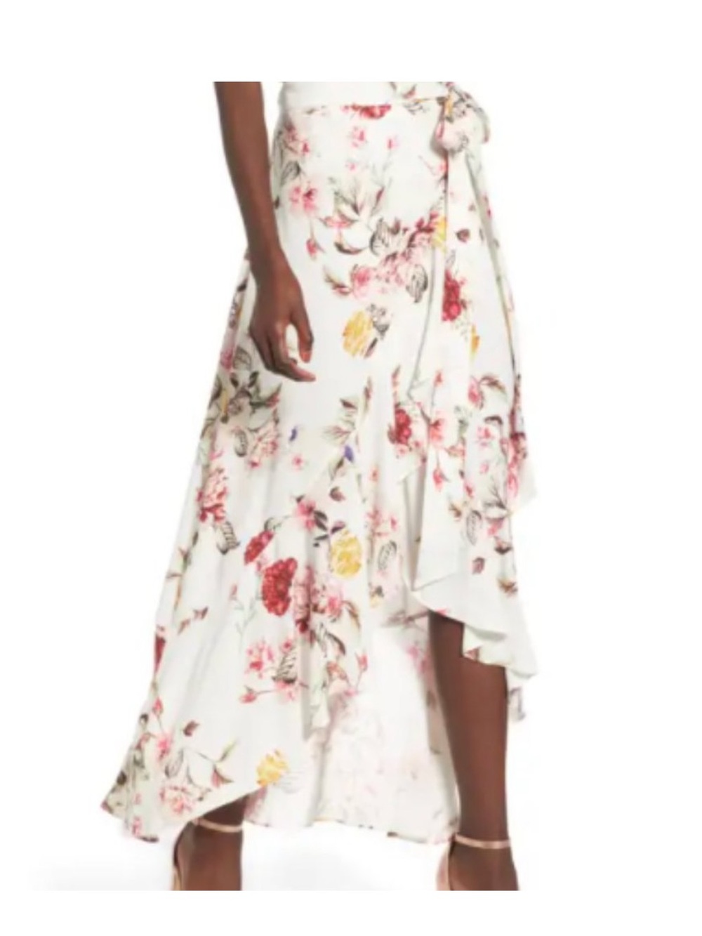AFRM Amelia High-Low Floral Primrose Wrap Skirt - Sz M